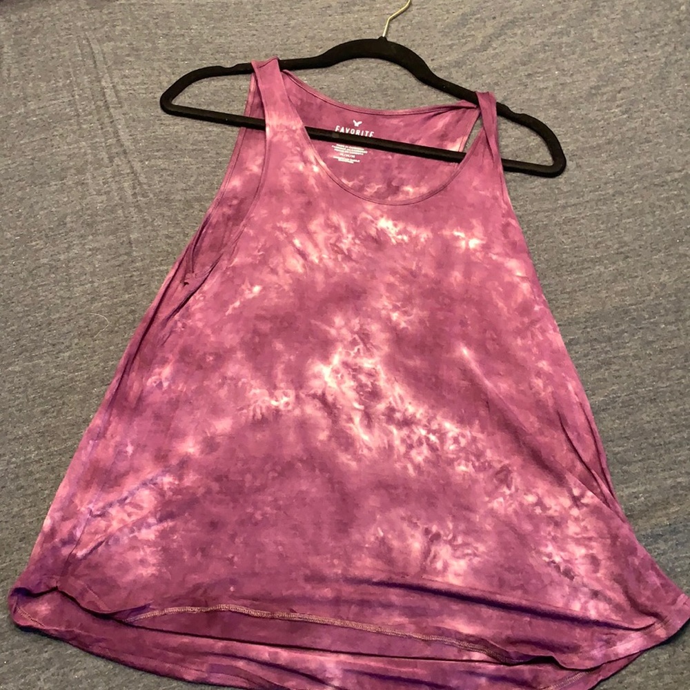 Purple tie dye tank top